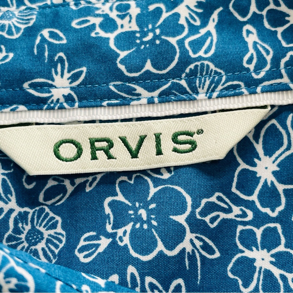 Orvis Women’s Blue Floral Print Long Sleeve Button Down Top Shirt Size 16 NWOT - Picture 12 of 14